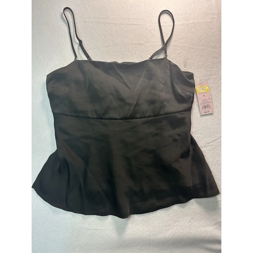 Wild Fable Women's Black Cami‎ With Slits Size XL